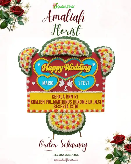 Papan Bunga Pernikahan Segah